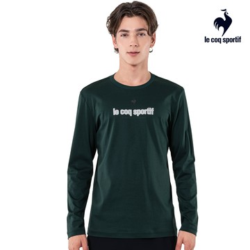 【LE COQ SPORTIF 法國公雞】男款梧桐綠色休閒經典長袖T恤LWU21312