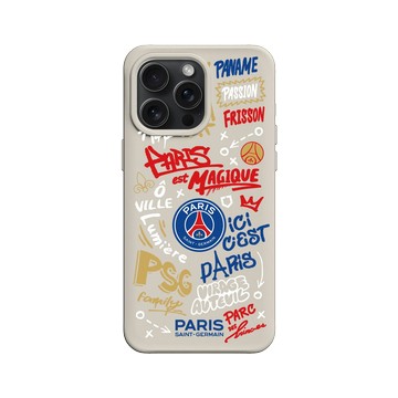 iPhone 15 Pro Max SolidX 貝殼灰 - PSG - Paris Saint-Germain - 塗鴉風