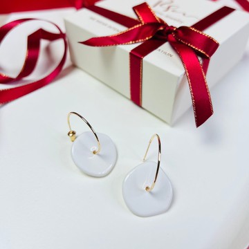 Urban Chic 白瓷耳環 White Pure Flow 聚會 派對 禮物 包裝