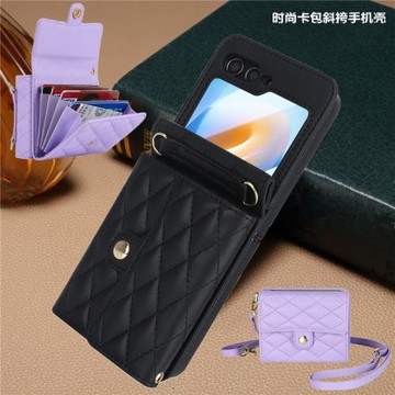 暢晟 flip 6 cover適用samsung z filp5手機殼折疊屏三星zflip6手機殼斜跨zflip4背帶插卡包網紅ins高檔case