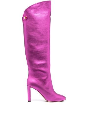 Maison Skorpios - Adriana 90mm knee-high boots - women - Calf Leather/Rubber/Calf Leather/Calf Leather - 39 - Pink