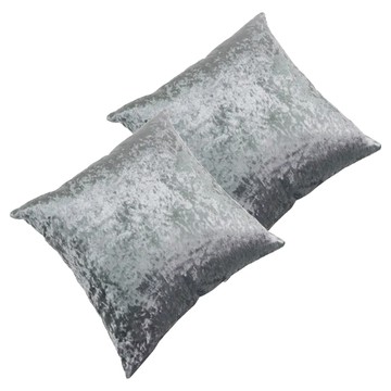 J&N 閃亮絲絨抱枕 60 x 60cm 2個入 - 柔軟舒適 提升居家質感  灰色