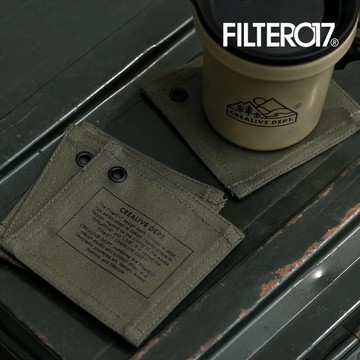 Filter017 上蠟帆布杯墊組-軍綠-4片【好勢露營】帆布杯墊 露營杯墊 軍綠色帆布 防潑水隔熱墊
