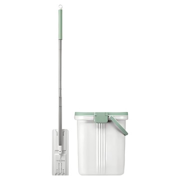3M Scotch-Brite 百利 免手洗平板拖把刮水桶組 HFB001  1組  拖把最高 126.5cm + 刮水桶 40.5 x 35 x 23cm