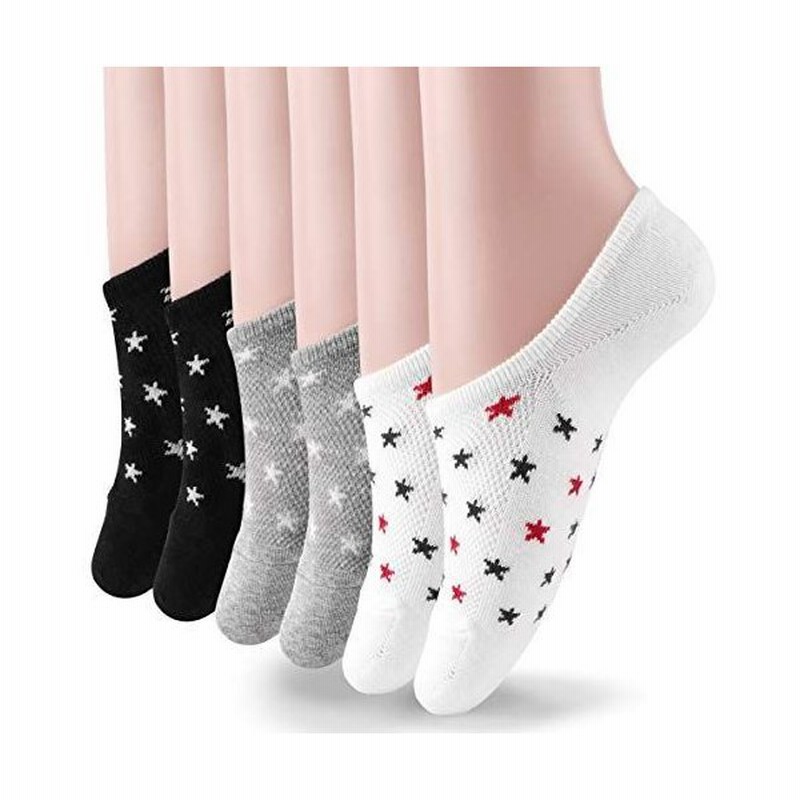 靴下 レディース くるぶし ソックス フットカバー 超浅履き スニーカー 滑り止め付き 脱げない ズレない 星柄 6足セット 通販 Lineポイント最大get Lineショッピング
