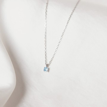 【Isha Jewelry】瑞士藍拓帕石項鍊 | 誕生石系列_11月 百搭純銀項鍊 生日禮物