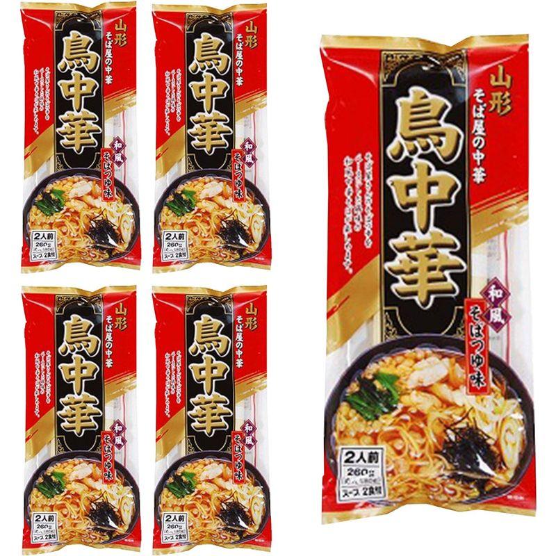 鳥中華 ラーメン みうら食品 中華そば 山形 2食入り × 5パック スープ付   インスタント 麺   棒麺   袋麺   乾麺 ご当地