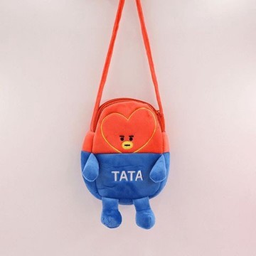 ⭐韓國代購正版預售⭐潮公仔BTS防彈少年團周邊bt21卡通收納零錢包毛絨斜挎手機包
