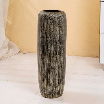 陶瓷落地花瓶 高溫手工雕刻時尚現代簡約新中式多尺寸工藝品擺件