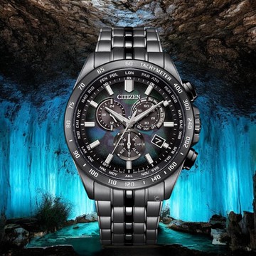 Citizen 星辰錶 宇宙幻彩 光動能 電波錶 男錶-CB5878-56E