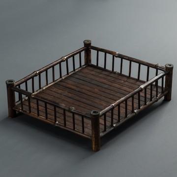 紫竹文人日式茶具配件收納盤茶盤便攜式干泡竹制托盤文盤復古架子