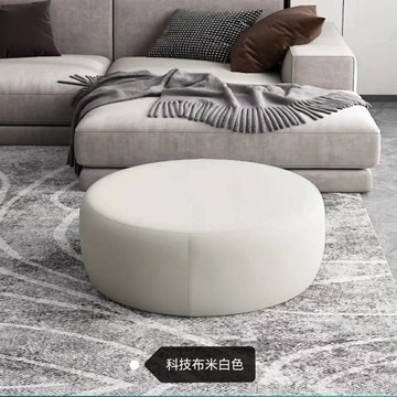 沙發矮凳 科技布網紅圓形腳踏沙發千鳥格簡約灰色腳踩沙發凳長方形腳踏凳S094公司貨