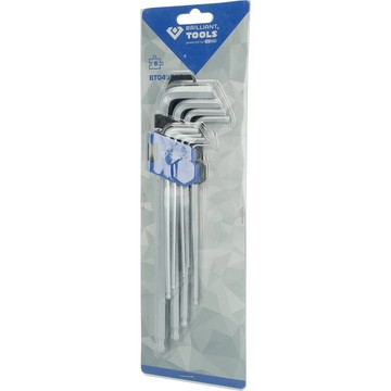 L 型板手套装, 9 件套, 内六角型,長型