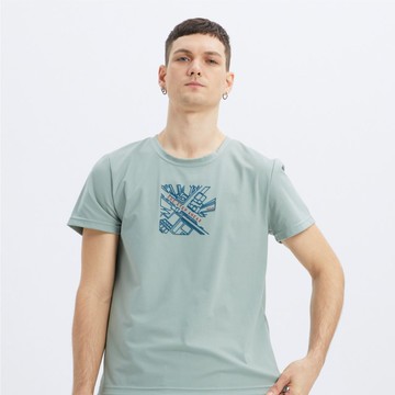 URBAN - 浮雕圖案上衣-灰綠