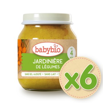 【法國Babybio】生機田園綜合鮮蔬泥130gX6