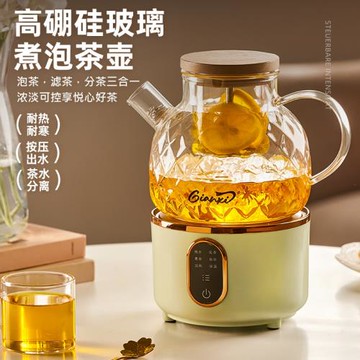 捷安璽養生壺全玻璃茶壺家用圍爐煮茶器燒水壺辦公室磁吸泡花茶壺