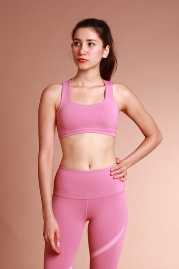 【換季特惠】#1143 寬帶露背運動內衣 吸溼排汗-粉紅香檳