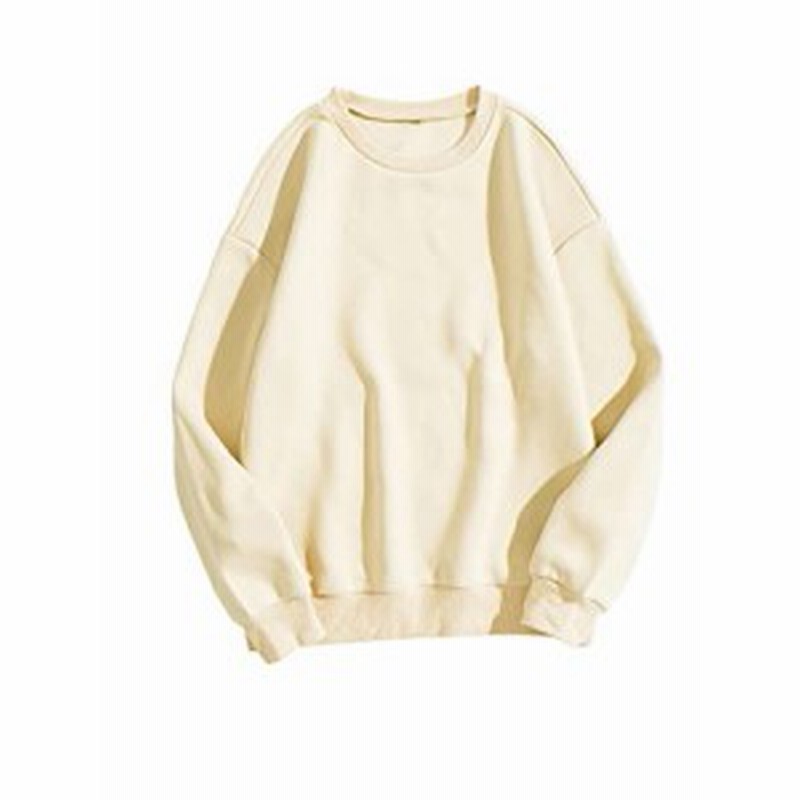 カーキ_XL [SheIn] レディース プルオーバー 長袖 ｔシャツ スウェット トップス トレーナー ラウンドネック ドロップショルダー プルオ  LINEショッピング