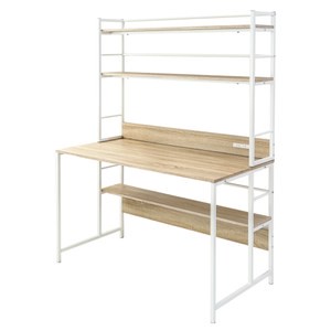 【澄境】120公分大桌面附插座層架電腦工作桌 台灣製漂流木紋