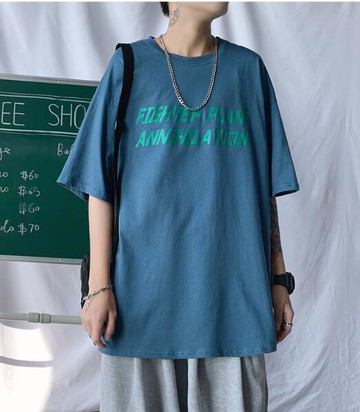 FINDSENSE X 男款 時尚 寬鬆舒適 男裝寬 中性休閑情侶大碼 短袖T恤男