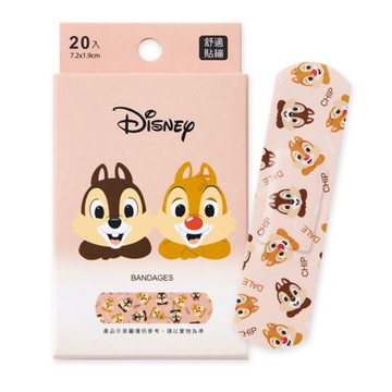 旺達棉品 - 可愛卡通OK繃-奇奇與蒂蒂貼繃 (7.2cm X 1.9cm X 20枚)