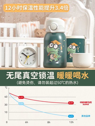 兒童保溫杯316L食品級不銹鋼吸管大容量學生男童女孩水杯上學專用