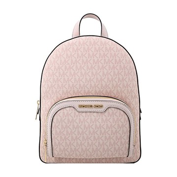 MICHAEL KORS JAYCEE PVC滿版拉鍊後背包-中/全粉