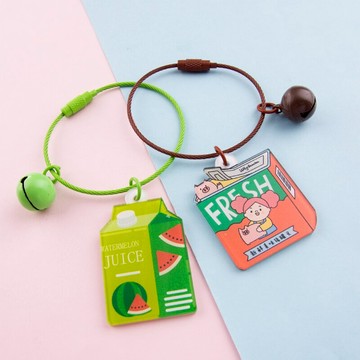 INS鋼絲圈鑰匙扣掛件創意個性汽車鏈圈環網紅男女情侶書包包掛飾