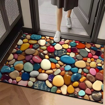 ⭐臺灣熱賣好物⭐硅藻泥加厚立體耐磨吸水洗手間衛生間門口浴室入戶門防滑進門地墊