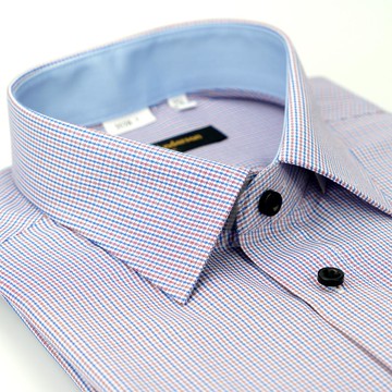 【金安德森】紅藍細格窄版襯衫-長袖(轉)