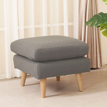 Homelike 喜家居亞麻布沙發腳凳(淺灰色)(2425)-55x55x46公分