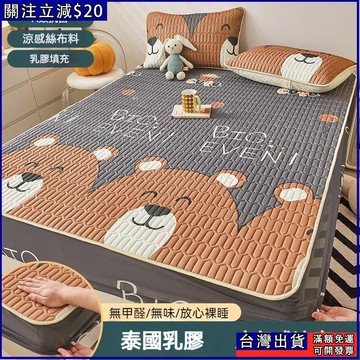 冰絲乳膠牀包 涼感牀包 涼蓆牀包 涼感牀單 夏天牀包 雙人牀包 涼感保潔墊 乳膠墊牀包 牀包三件組