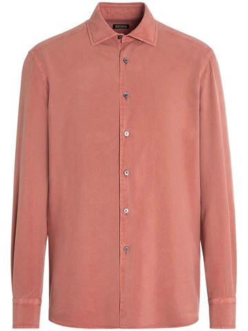 Zegna - silk long-sleeve shirt - men - Silk - XXL - Red