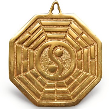 招財純銅陰陽八卦鏡家用門口太極鏡平面凸鏡凹鏡風水銅器掛件擺件