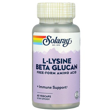 Solaray, L-賴氨酸 β-葡聚糖，60 粒素食膠囊