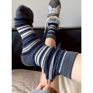 BAi白媽媽 條絨紋襪／日系ins潮百搭甜美秋冬中筒襪－台灣現貨 隔日到貨【356244】