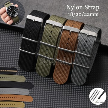18 毫米 20 毫米 22 毫米尼龍羅紋錶帶通用帆布單環軍事運動錶帶男士女士腕帶手鍊適用於勞力士