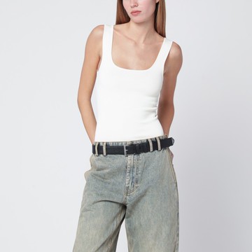 White viscose-blend top