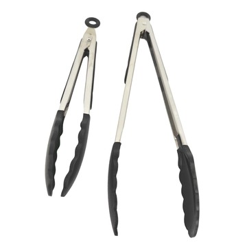 LifeHouse 標準矽膠食品夾 2入 收納鎖扣設計 加大張口 夾取更容易  黑色  1組