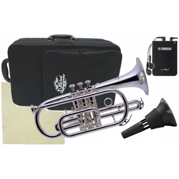 J Michael(Jマイケル) CT-470S コルネット 銀メッキ ショート 管楽器 B♭ cornet シルバー サイレントブラス SB7X セット B　北海道 沖縄 離島不可