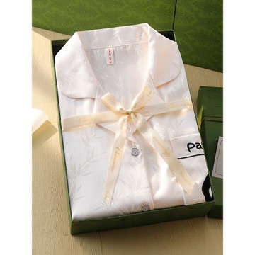 送閨蜜睡衣禮盒女夏季冰絲綢短袖長褲三件套裝高級感夏款2025新款