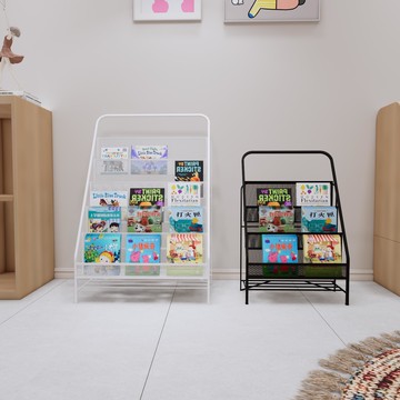 【台灣公司 可打統編】兒童書架置物架落地繪本架多層收納架簡易寶寶閱讀書架鐵藝雜志架 c7161