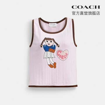【COACH】 BRAIN DEAD 圖案網眼布面背心上衣-粉色(CDW23)｜官方直營