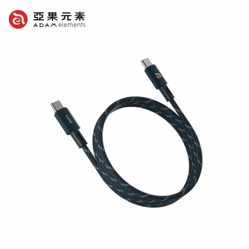 【亞果元素】MS100 USB-C to USB-C 60W 磁吸收納編織充電線 1M-藍