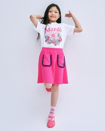 MARDI MERCREDI 童裝 印花短TEE 白色 經典小雛菊 繽紛花園 粉花 KIDS TSHIRT FLOWERMARDI JARDIN VVD