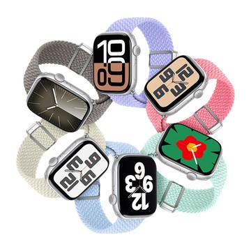 DUX DUCIS Apple Watch (38/40/41/42(十代)) 彈力磁吸扣編織錶帶