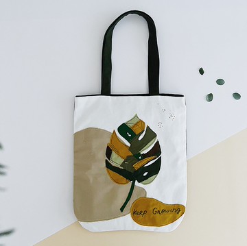 龜背芋 托特包 拼貼創作款