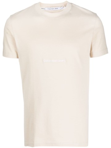 Calvin Klein Jeans - logo-print cotton T-shirt - men - Cotton - XL - Neutrals