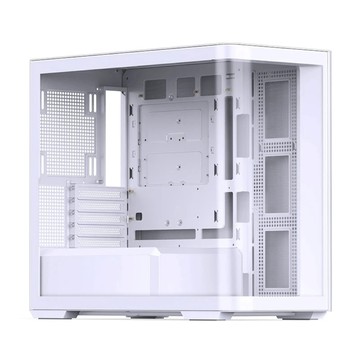 JONSBO D300 機殼 白色 (MATX/一體式曲面玻璃/防指紋膜/360水冷/10風扇/可背插BTF)