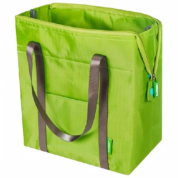 E.City 牛津布保溫保冷購物收納袋 重量約215g 款式: 玫紅/湖綠/亮橘/紫  27.5 x 24 x 12.5cm  淺綠色  1個